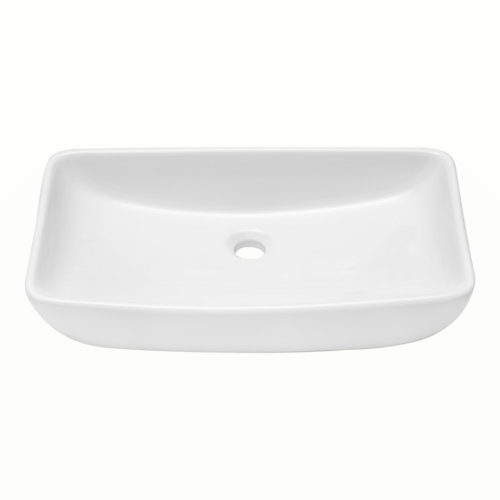 Go Peak Track 24"X15" White Ceramic Rectangular Vessel Bathroom Sink